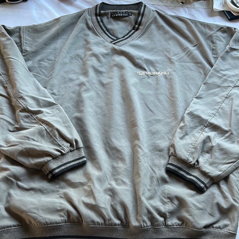 Vintage Subaru Pullover Shirt Symmetry AWD Golfing Light Sweater Outdoors Hiking